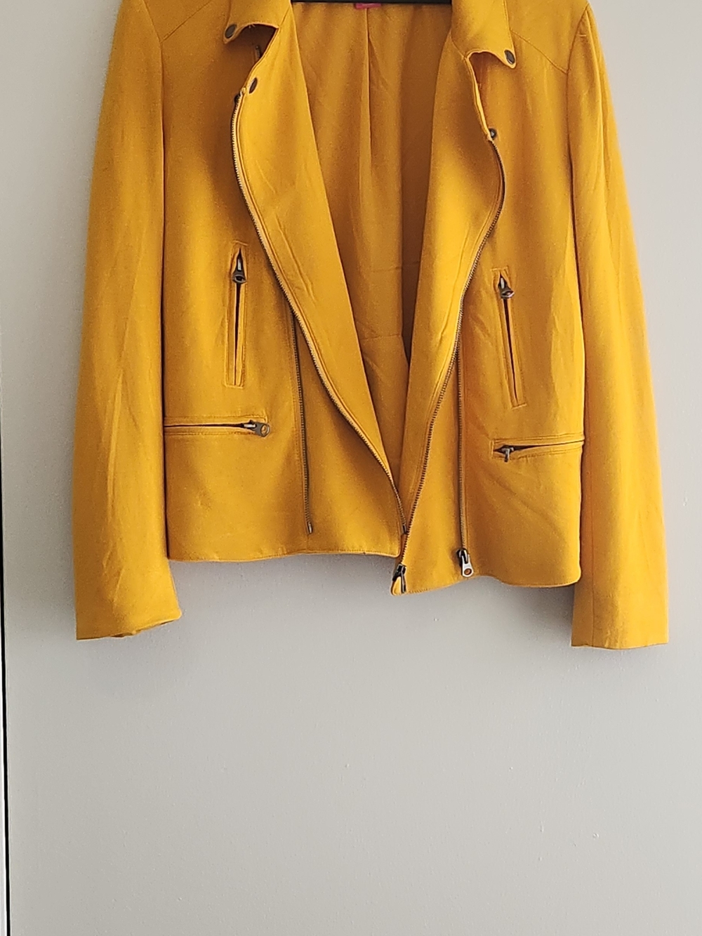 Womens Mustard Yellow Moto Jacket